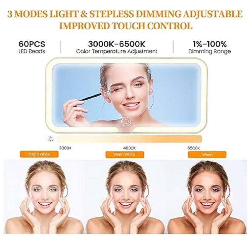 Rechargeable Car Makeup Mirror with LED Lights