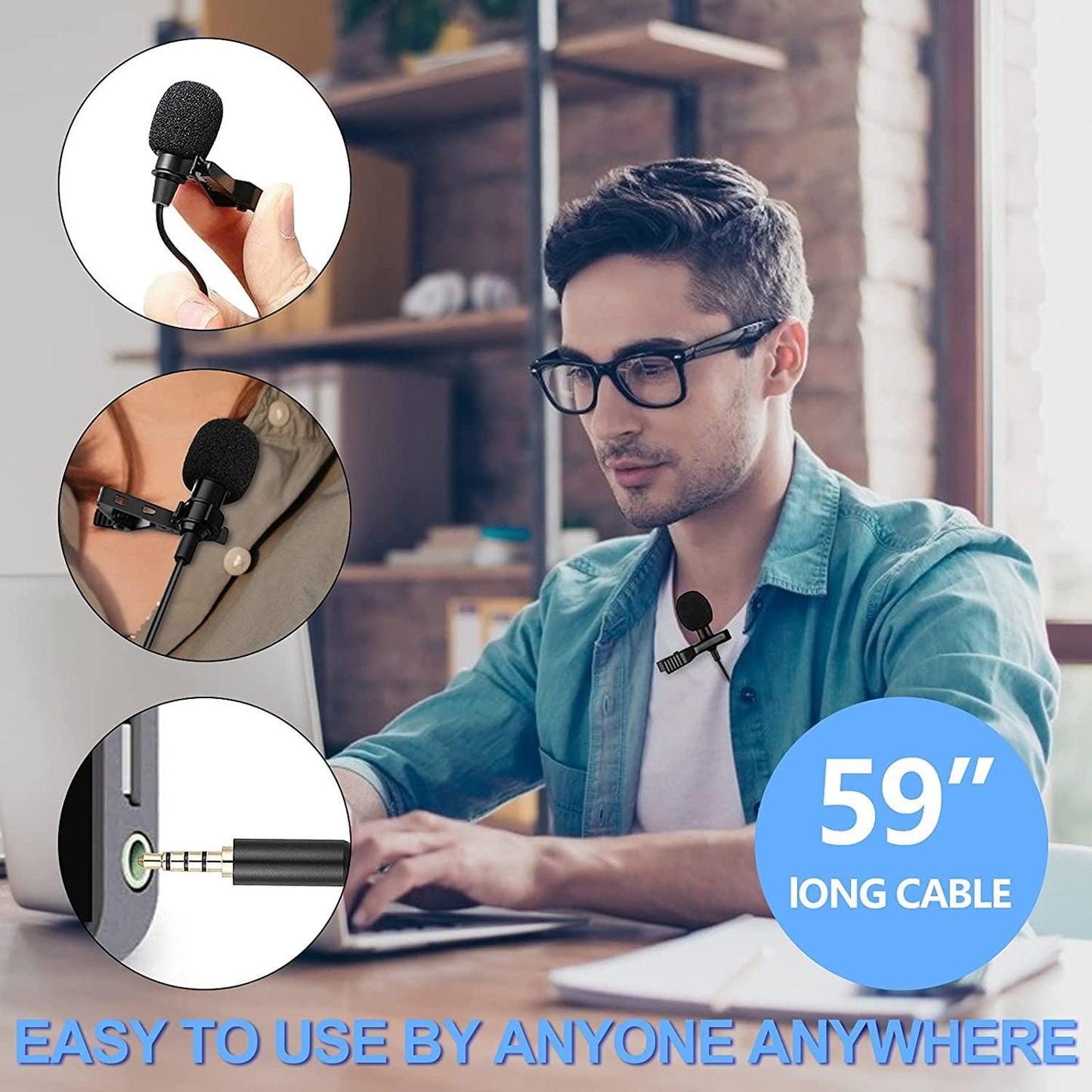 Dynamic Lapel Collar USB Omnidirectional Mic