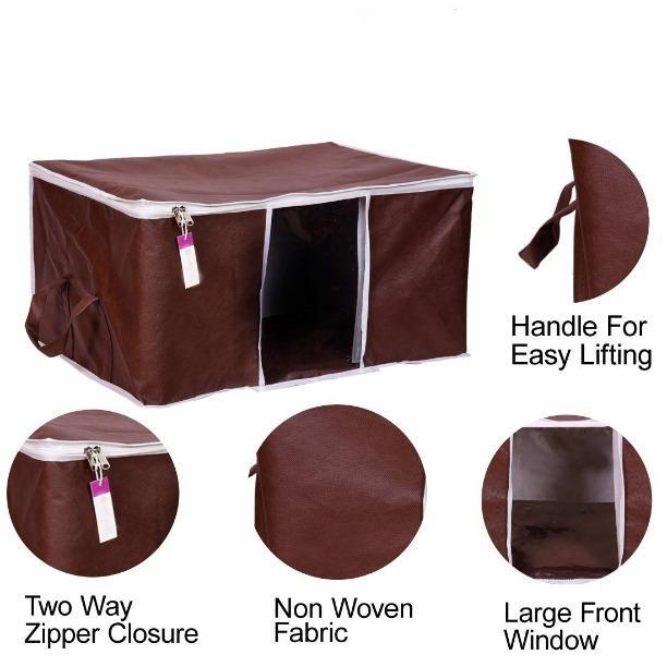 Solid Non Woven Storage Organizer (Set of 3)