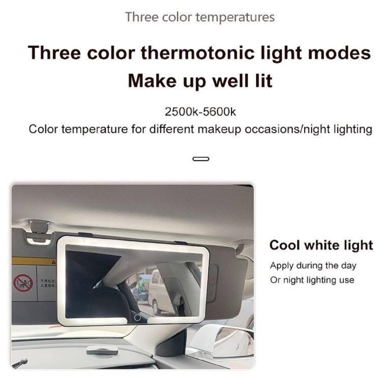 Rechargeable Car Makeup Mirror with LED Lights