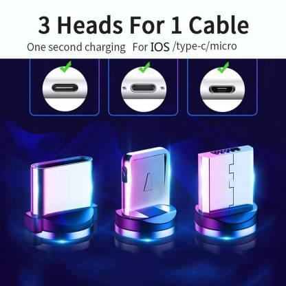 360 Degree Rotating 3 IN 1 Magnetic Data Cable